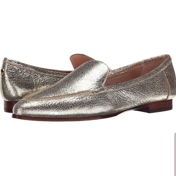 kate spade Shoes - Kate Spade NY Crackled Metallic Nappa Loafer Flats